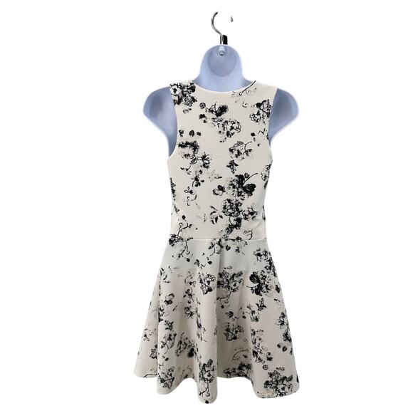 Foreign Exchange Short Dress Black/White Floral WMNS S Cut Outs Tank Stretchy - Picture 3 of 8
